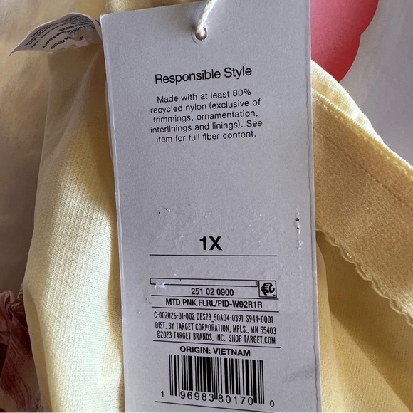 NWT Romantic Floral Print Flutter Sleeve Medium Coverage One Piece Swim SIZE 1X - Picture 14 of 17